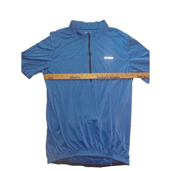 Bikewa Cycling Shirt Mens Large Blue Short sleeve Quarterzip Cycling - Picture 5 of 6